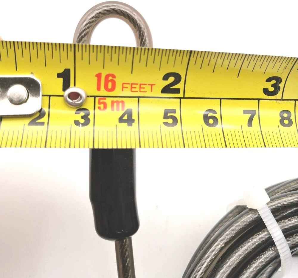 4mm Thick(5/32") 7FT,15FT,30FT Braided Steel Coated Security Thin Cable Anti-Lost Steel Cable Luggage Lock Safety Cable Wire Double Loop (15FT)