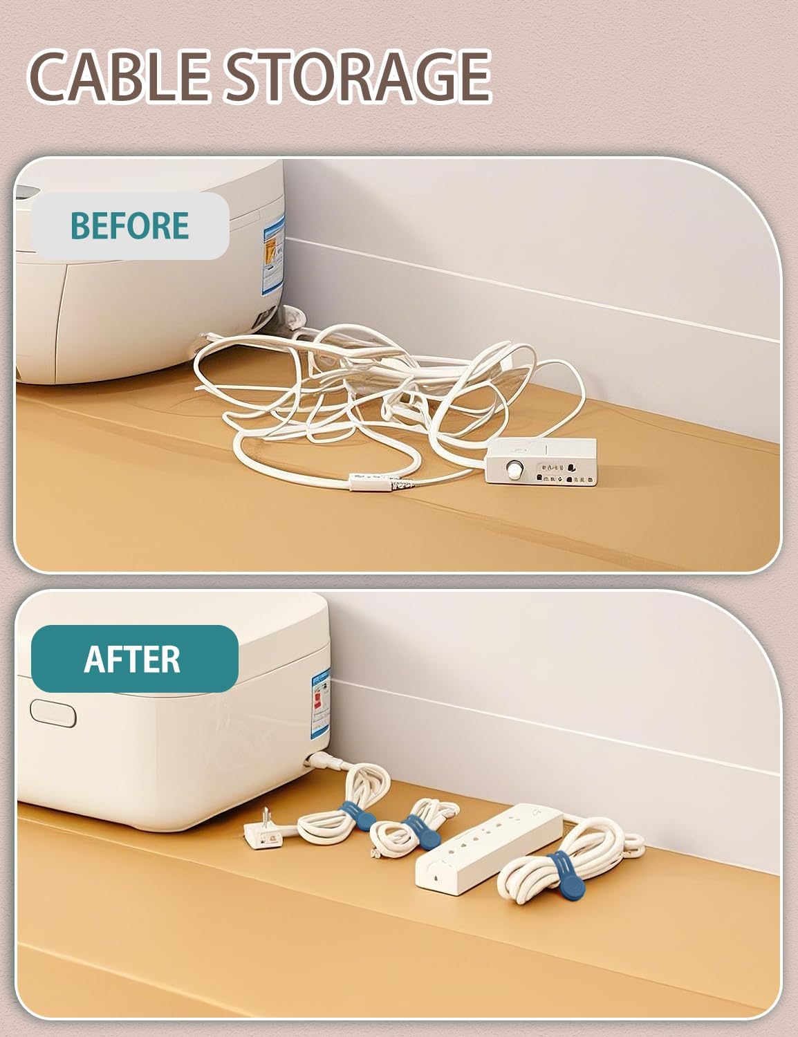 Kanemc 8 Pack Magnetic Twist Ties, Silicone Magnet Cable Tie Reusable Cord Strap For USB Earphone Charger Video Game Cables (2White+4Gray+2Blue)