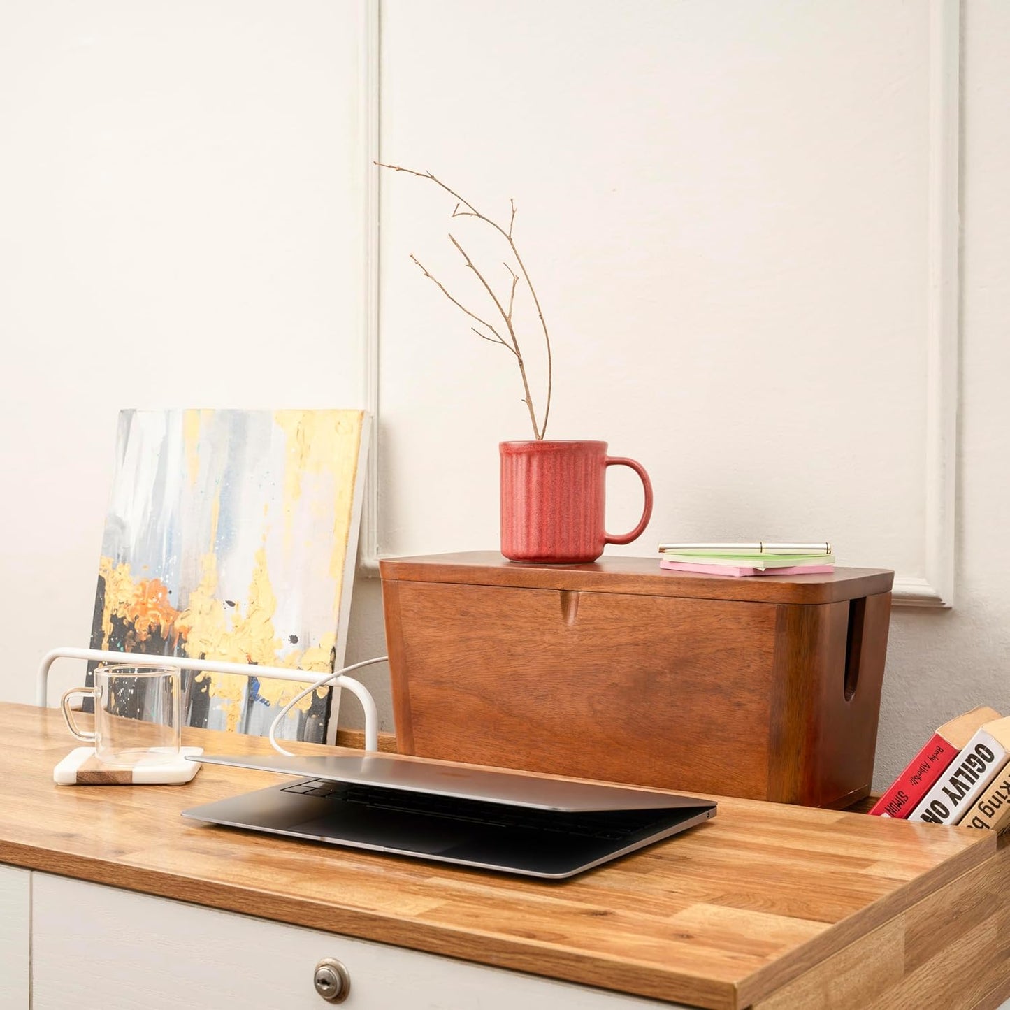 Extra Large Cable Management Box - Cable Organizer Box and Power Strip Box for Electrical Cord Management - Desk Cord Hider and Floor Cable Management - Wire Storage and Organization for Cords