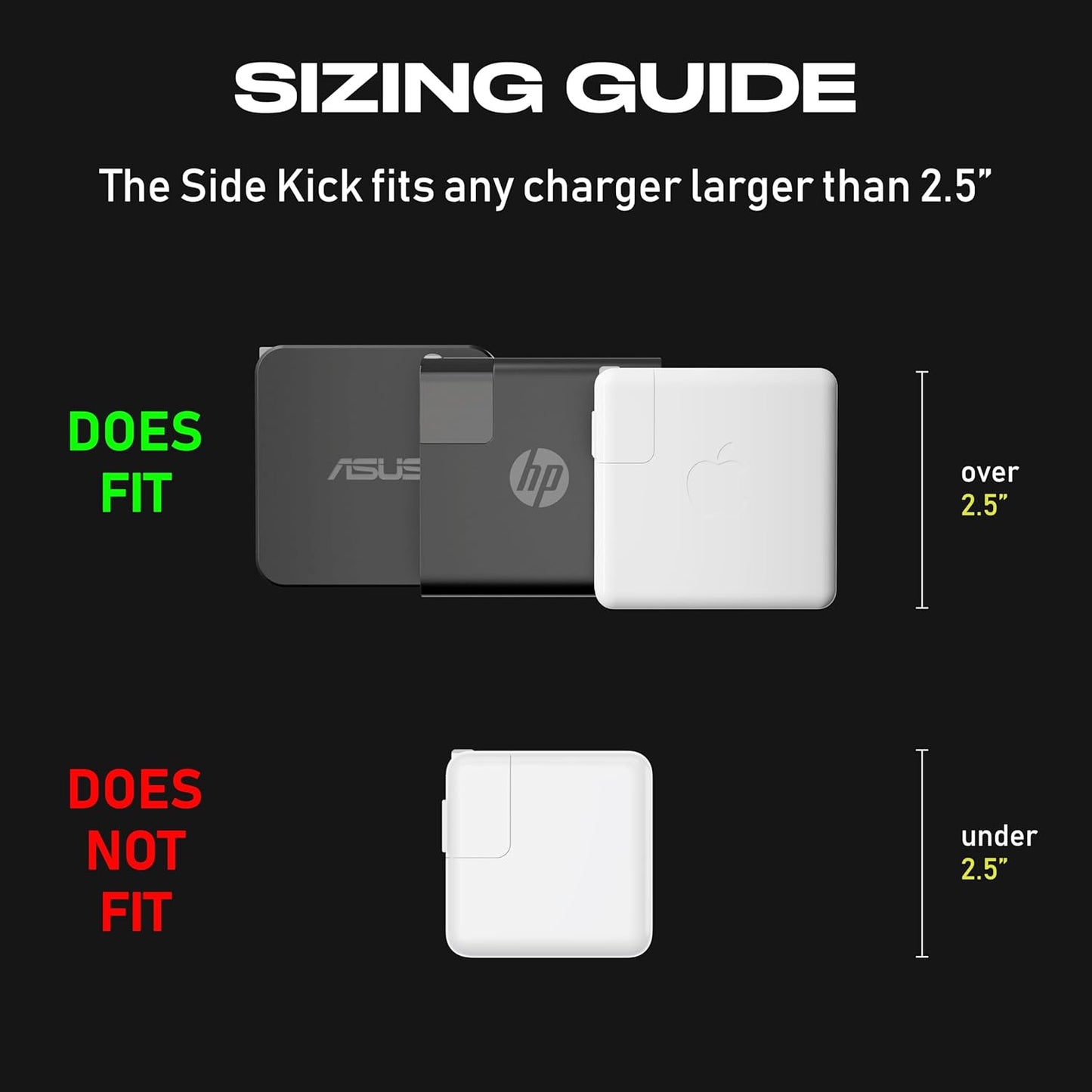 Fuse Reel The Side Kick Collapsible Charger Organizer With USB-C Right Angle Adapter Compatible with MacBook and PC charging cords and adapter cable management best computer winder (White w/Adapter)