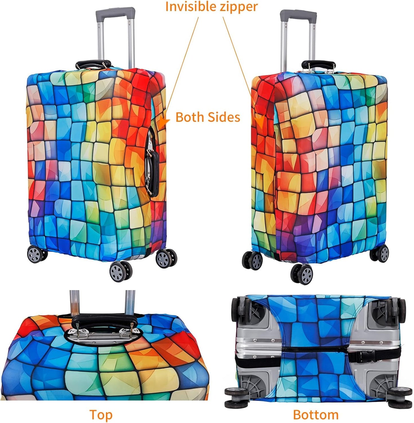 MosaiRudo Travel Luggage Covers For Suitcase Tsa Approved,Suitcase Cover Protector Fit 18-32 Inch Luggage Travel Accessories (T2484, XL)